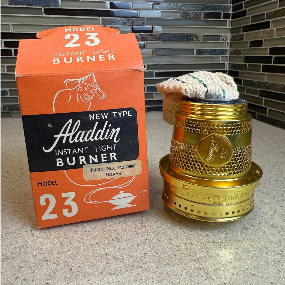 NEW VTG Aladdin Model 23 Instant Light Burner Brass Kerosene Lamp Part P.230006